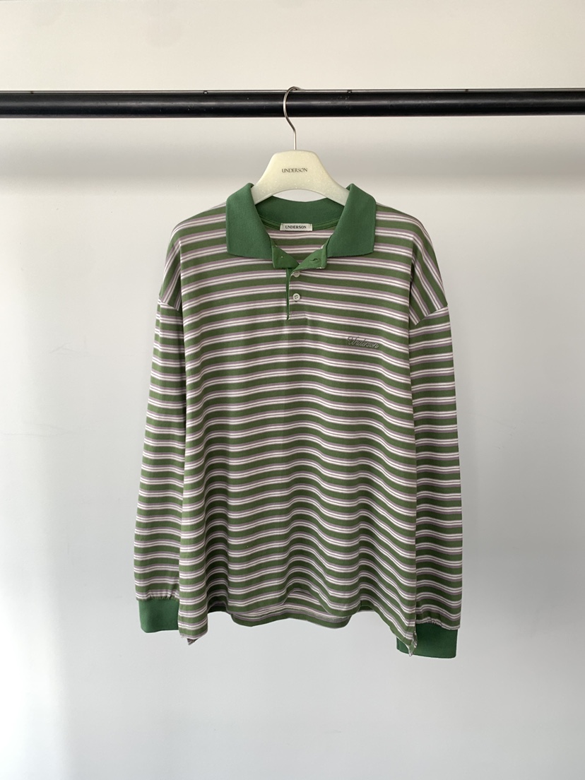 UNDERSON韓國直郵女士新品時尚職業熱賣推薦人氣長袖T恤條紋UNDERSON長袖T恤圖色1