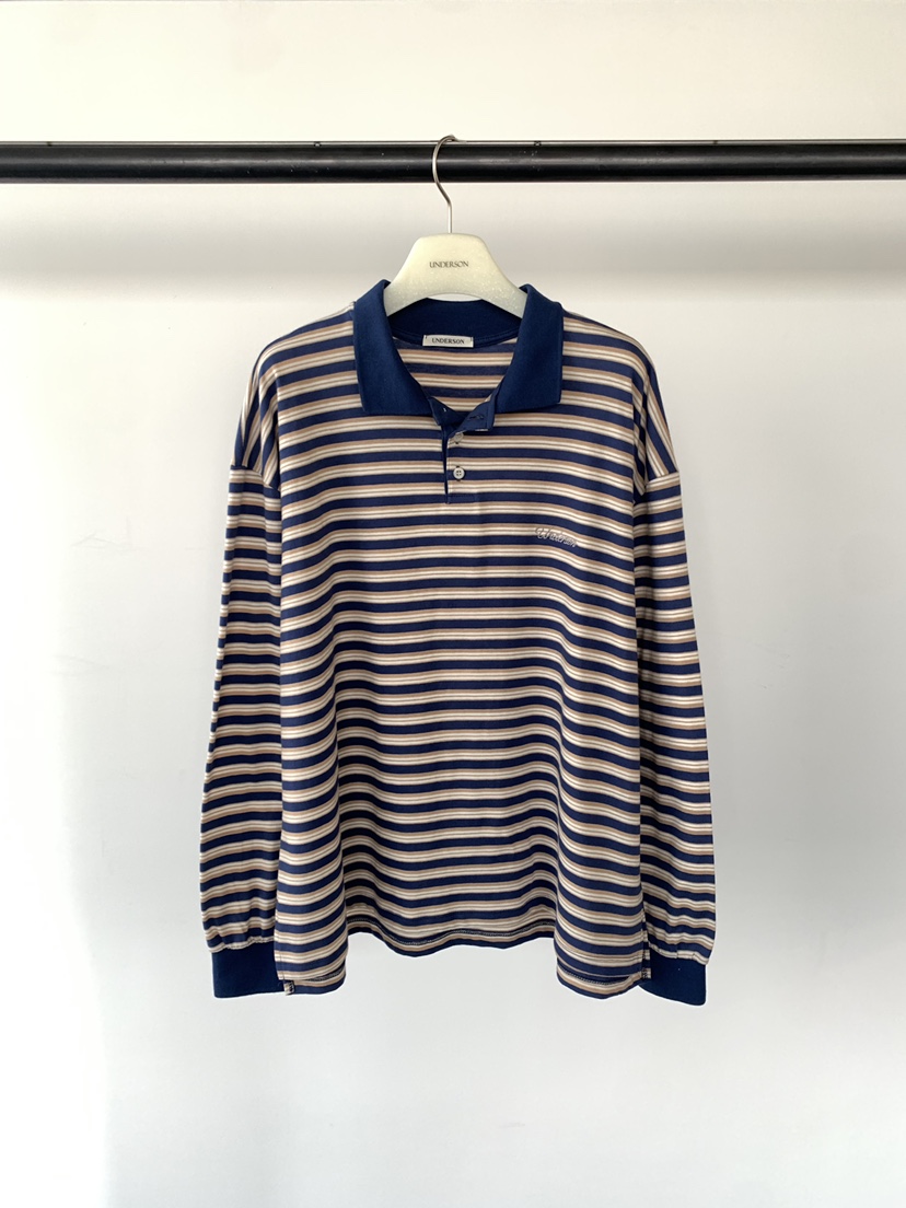 UNDERSON韓國直郵女士新品時尚職業熱賣推薦人氣長袖T恤條紋UNDERSON長袖T恤圖色2