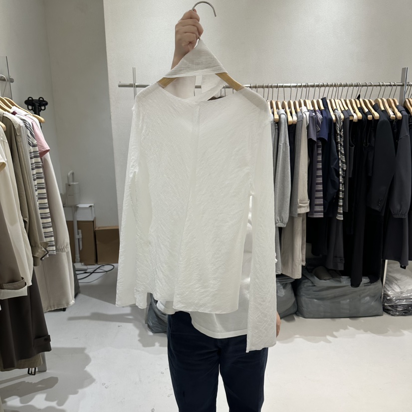 OVU東大門直郵女裝新款推薦休閑熱賣時尚襯衫蕾絲衫含圍巾OVU襯衫/蕾絲衫