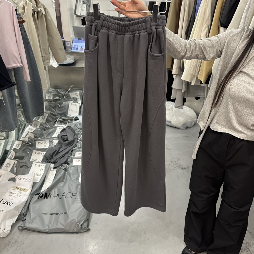 PAVEL東大門直郵女裝新品26春夏職業時尚休閑人氣休閑褲系帶PAVEL休閑褲圖色1墨色