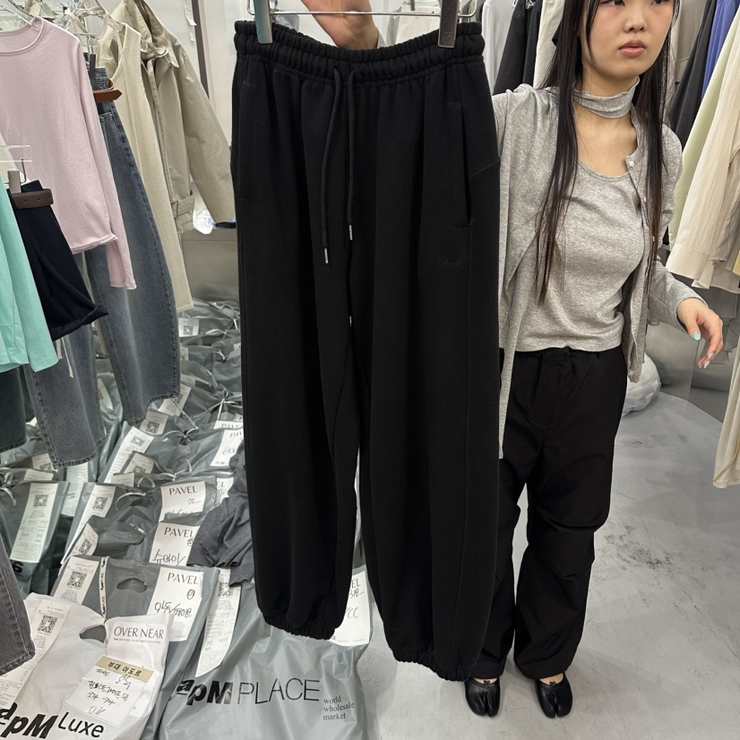 PAVEL東大門直郵女裝新品26春夏職業時尚休閑人氣休閑褲系帶PAVEL休閑褲圖色2黑色