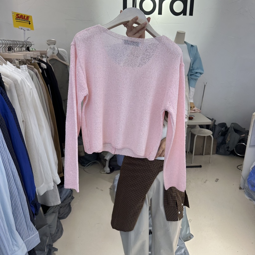 FLORAL東大門代購女裝新品26春夏人氣真品熱賣針織衫亞麻布FLORAL針織衫