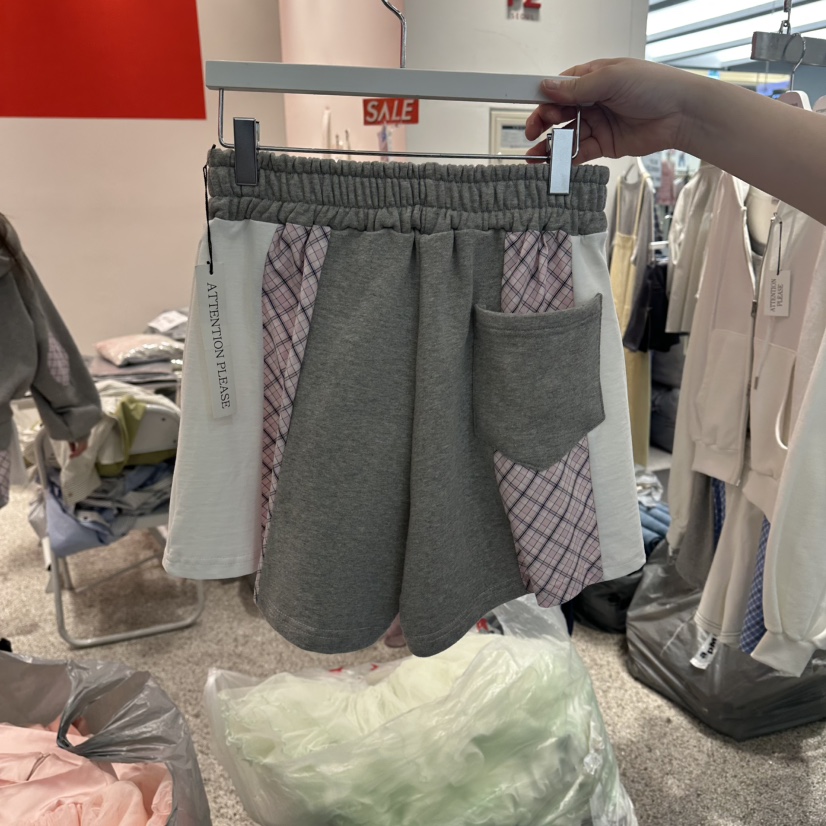 ATPZ東大門直郵女裝新款推薦26春夏時尚休閑熱賣短褲格子ATTENTION PLEAES短褲