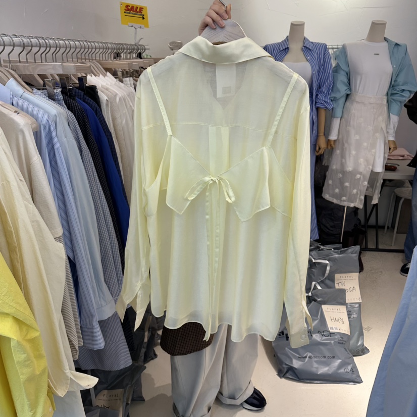 FLORAL韓國直郵女裝新款休閑熱賣推薦26春夏襯衫蕾絲衫假兩件FLORAL襯衫/蕾絲衫