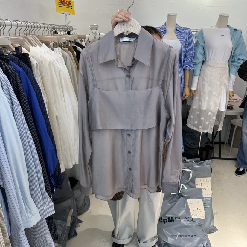 FLORAL韓國直郵女裝新款休閑熱賣推薦26春夏襯衫蕾絲衫假兩件FLORAL襯衫/蕾絲衫圖色2