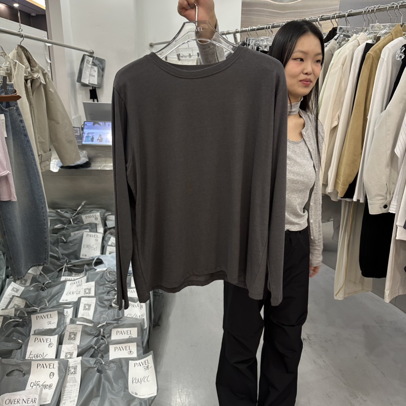 PAVEL東大門代購女士新款職業休閑時尚真品26春夏長袖T恤PAVEL長袖T恤圖色4