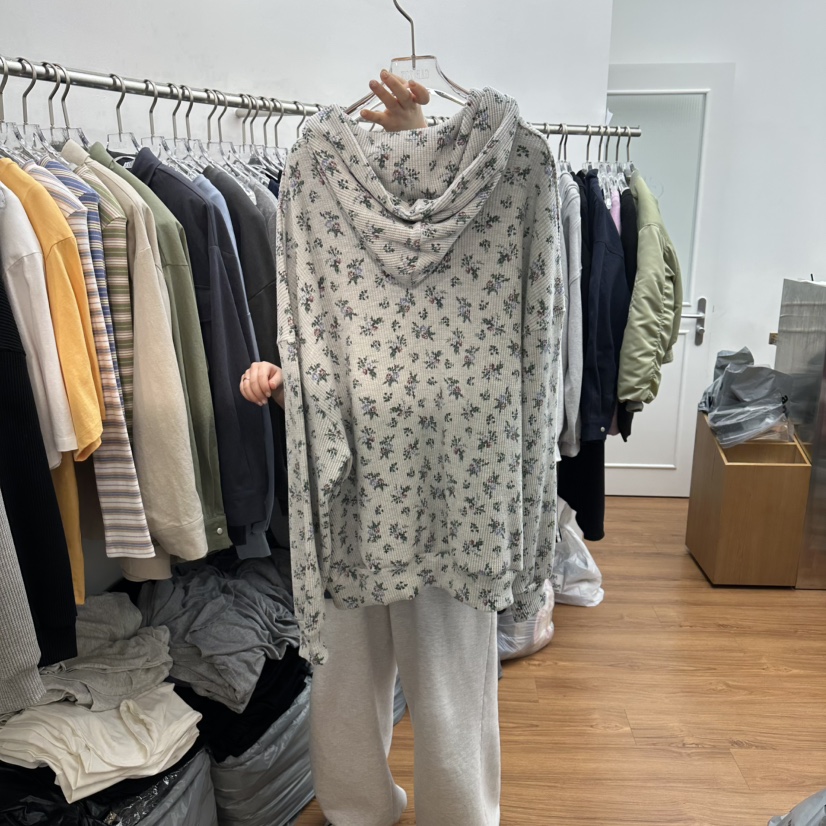 GABIZON東大門實拍女士新款真品推薦夾克華夫格連帽衫拉鏈GABIZON夾克