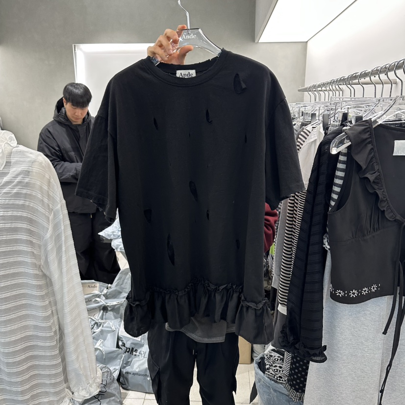 ANDE東大門直郵女士新品熱賣推薦26春夏時尚真品T恤復古蕾絲AndeT恤圖色2