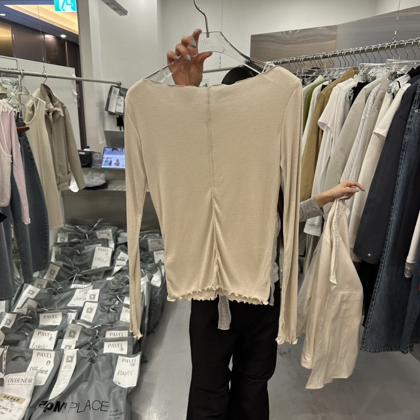 PAVEL韓國直郵女裝新款人氣時尚真品推薦26春夏長袖T恤船領PAVEL長袖T恤圖色3
