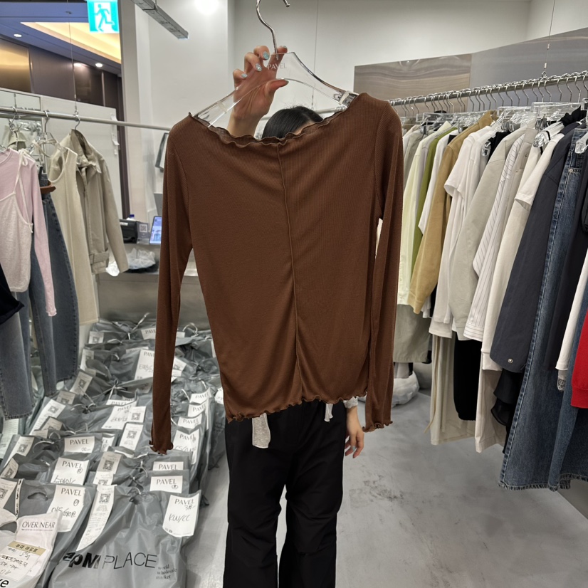 PAVEL韓國直郵女裝新款人氣時尚真品推薦26春夏長袖T恤船領PAVEL長袖T恤圖色4