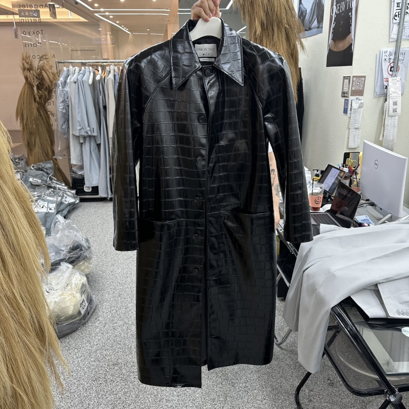 ONEBYTWO東大門代購女士新款休閑26春夏時尚真品中長款大衣ONE BY TWO中長款大衣圖色3