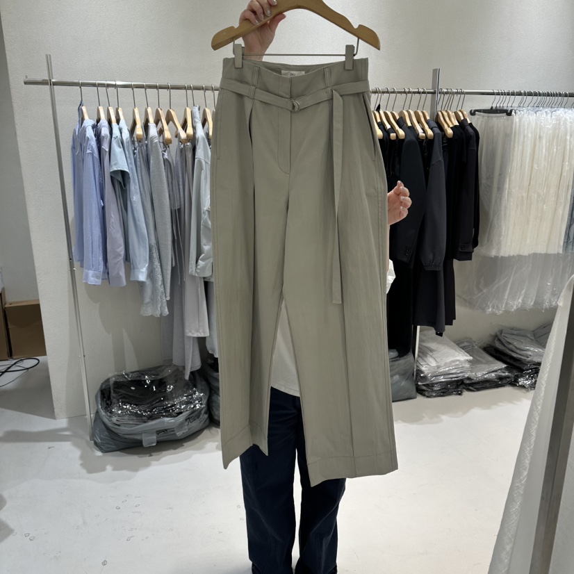 OVU韓國代購女士新品時尚休閑職業真品26春夏休閑褲含腰帶OVU休閑褲圖色2