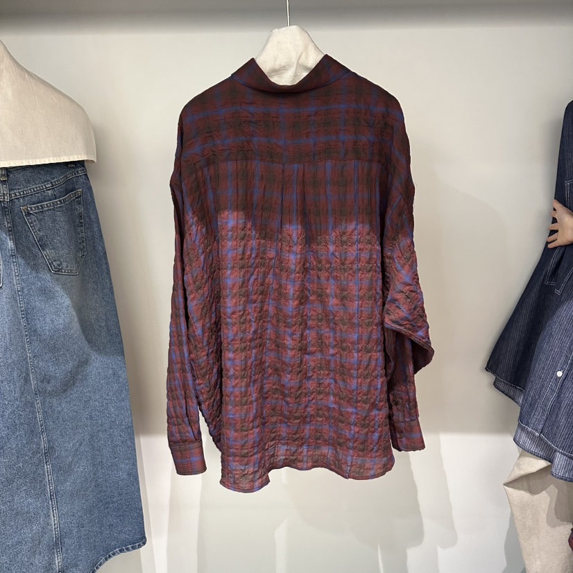 FRENCH DOOR韓國代購女士新品推薦真品熱賣襯衫蕾絲衫格子FRENCH DOOR襯衫/蕾絲衫