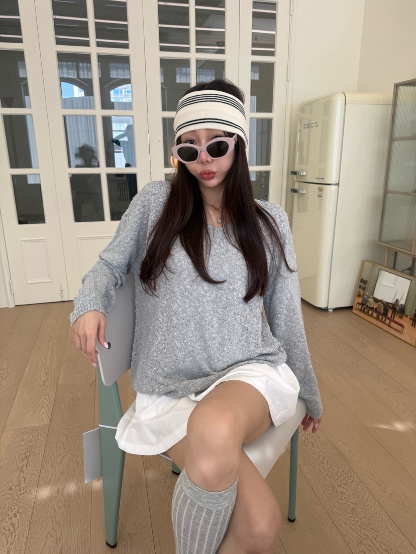 LUMIPLE韓國代購女士新品休閑26春夏真品熱賣針織衫毛圈羊毛LUMIPLE針織衫