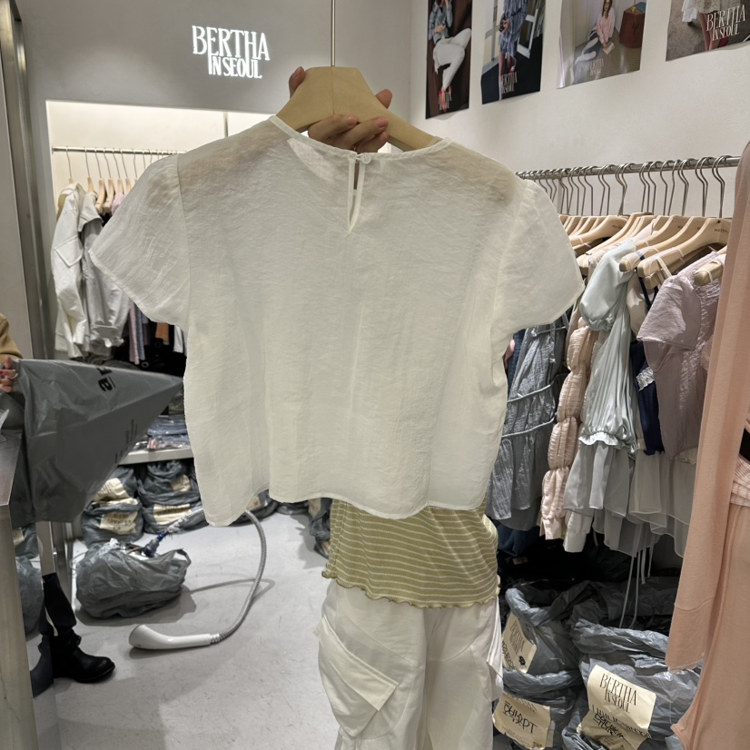 BERTHA韓國代購女士新款真品休閑推薦時尚職業人氣T恤透明BERTHAT恤