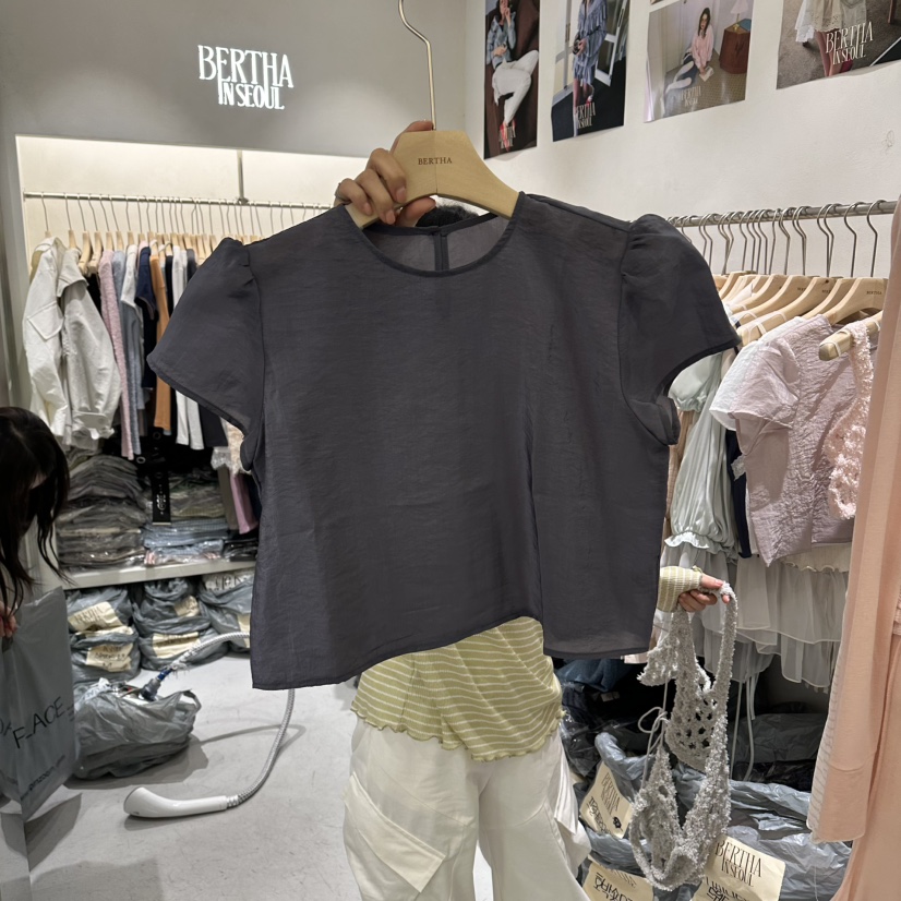 BERTHA韓國代購女士新款真品休閑推薦時尚職業人氣T恤透明BERTHAT恤圖色3