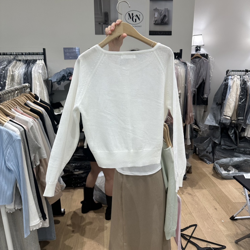 M.G.N韓國代購女士新款26春夏時尚休閑人氣針織衫插肩開衫MAGNET針織衫
