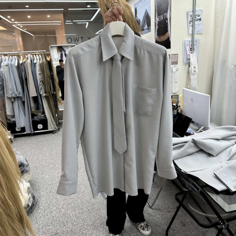 ONEBYTWO東大門實拍女裝新款休閑職業真品襯衫蕾絲衫雙層ONE BY TWO襯衫/蕾絲衫圖色2