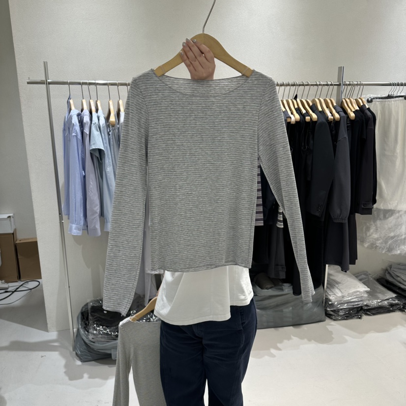 OVU東大門實拍女士新品職業時尚人氣真品26春夏熱賣長袖T恤OVU長袖T恤圖色2灰色