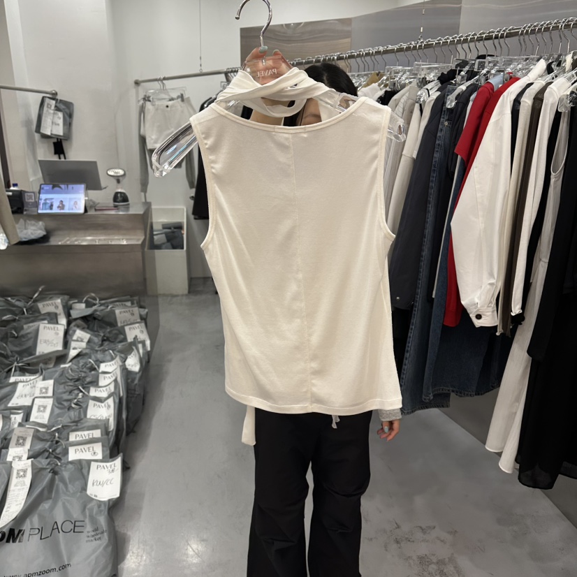 PAVEL韓國直郵女裝新款熱賣人氣時尚推薦休閑吊帶背心含圍巾PAVEL吊帶/背心