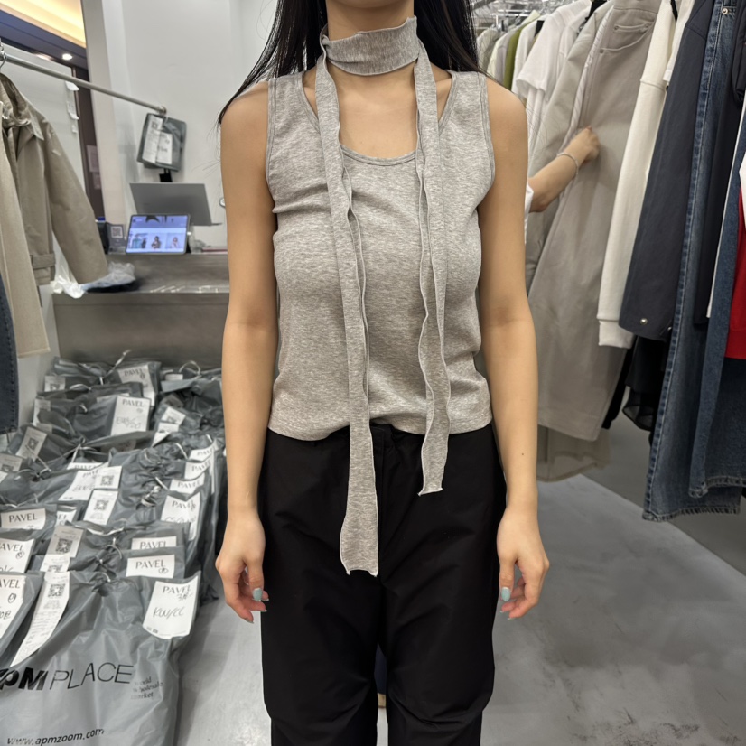 PAVEL韓國直郵女裝新款熱賣人氣時尚推薦休閑吊帶背心含圍巾PAVEL吊帶/背心圖色3