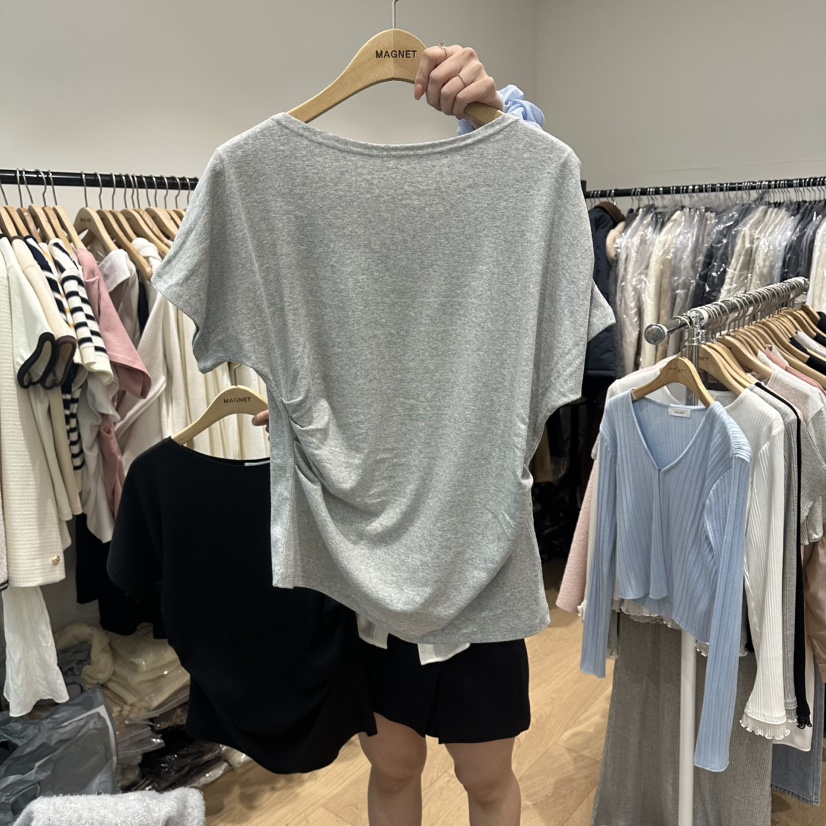 M.G.N東大門實拍女裝新款推薦真品26春夏時尚職業T恤褶皺MAGNETT恤圖色3