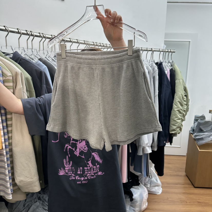 GABIZON韓國直郵女裝新品休閑熱賣人氣真品時尚短褲華夫格GABIZON短褲圖色1