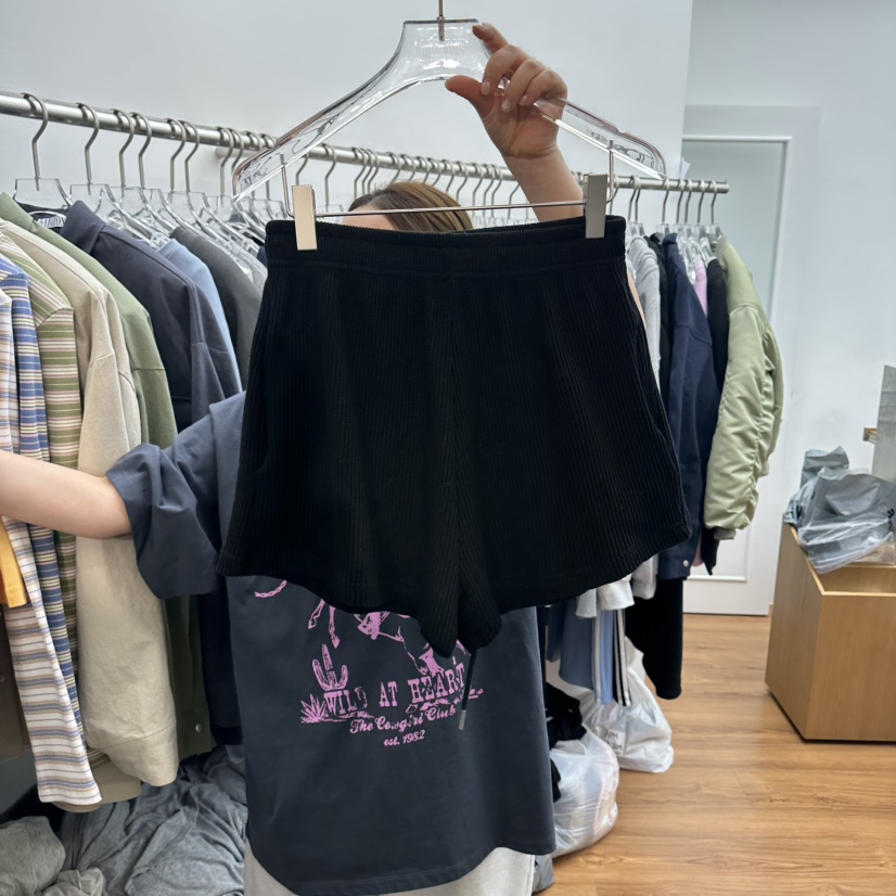 GABIZON韓國直郵女裝新品休閑熱賣人氣真品時尚短褲華夫格GABIZON短褲圖色2