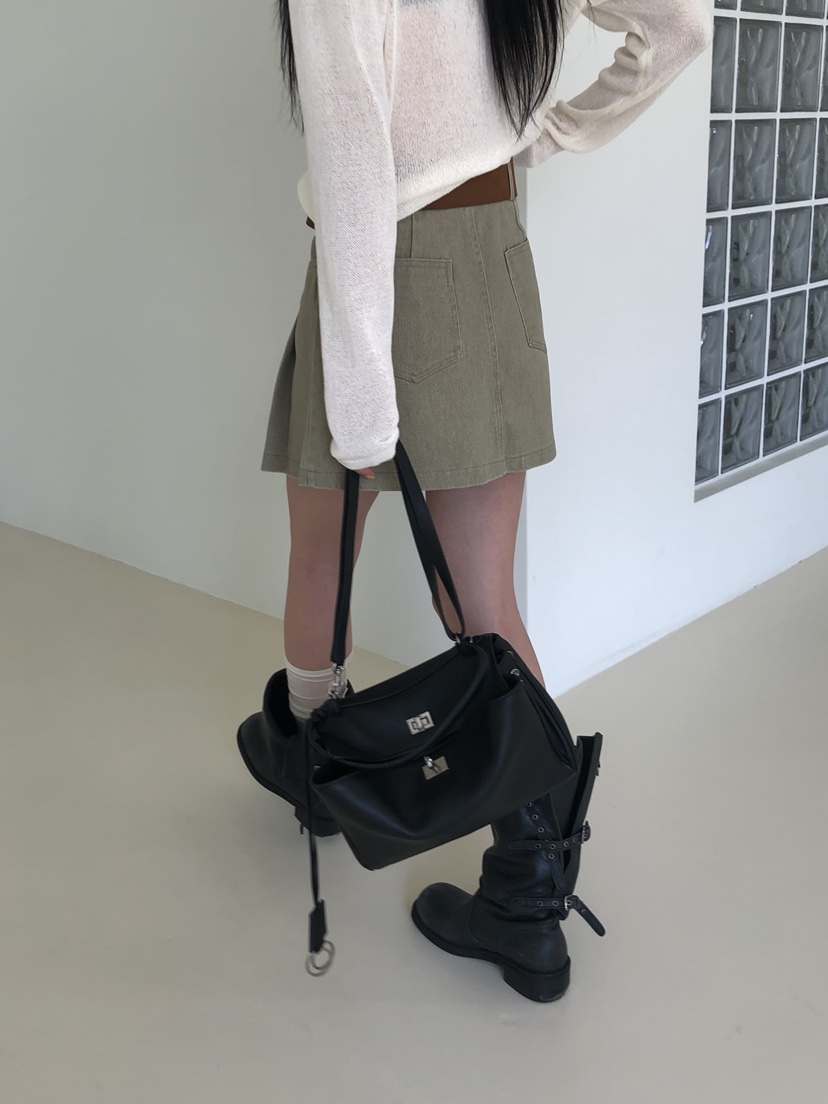 MUSE-P東大門實拍女士新品推薦人氣真品短裙不含腰帶褶裥MUSE-P短裙