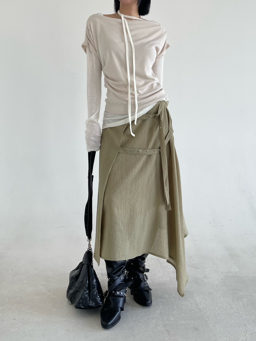 REIZ東大門實拍女裝新款推薦人氣真品休閑半身裙中短裙腰帶REIZ半身裙/中短裙