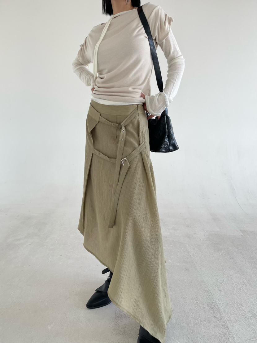 REIZ東大門實拍女裝新款推薦人氣真品休閑半身裙中短裙腰帶REIZ半身裙/中短裙