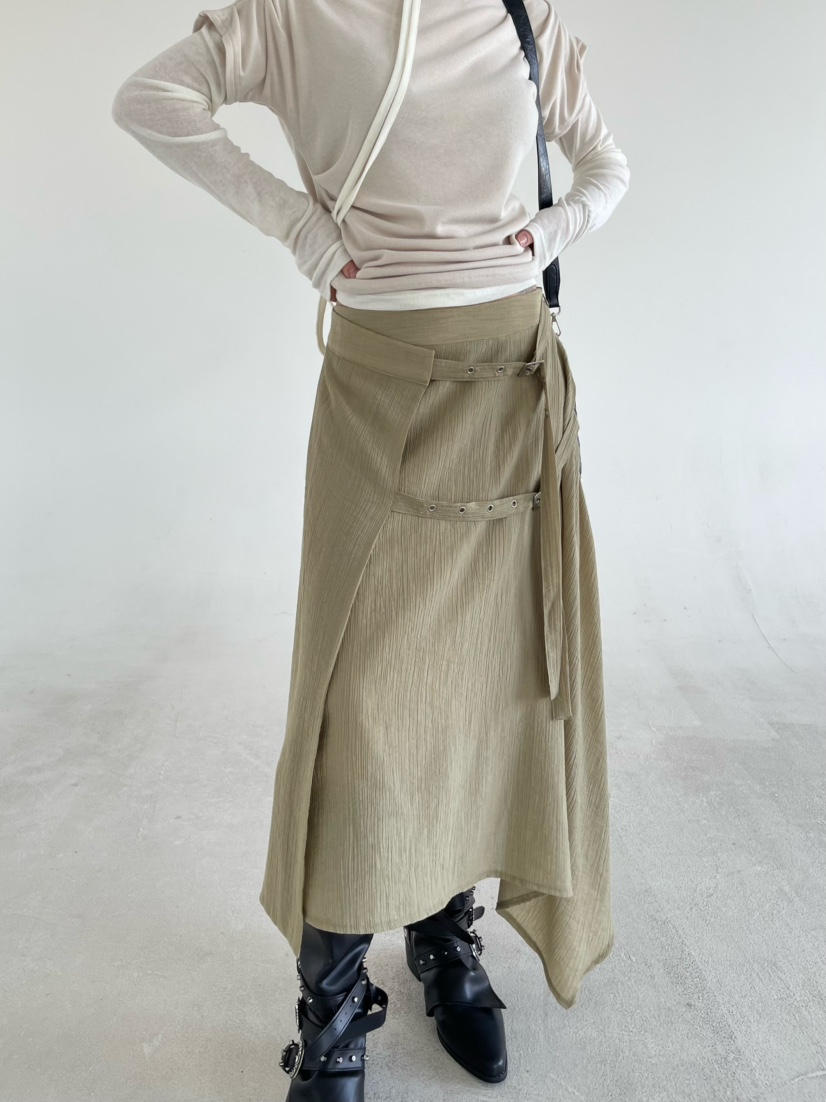 REIZ東大門實拍女裝新款推薦人氣真品休閑半身裙中短裙腰帶REIZ半身裙/中短裙