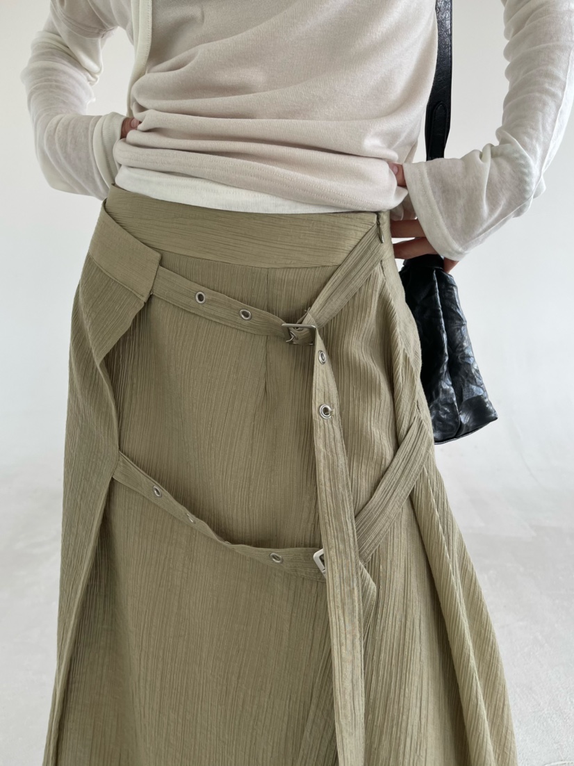 REIZ東大門實拍女裝新款推薦人氣真品休閑半身裙中短裙腰帶REIZ半身裙/中短裙