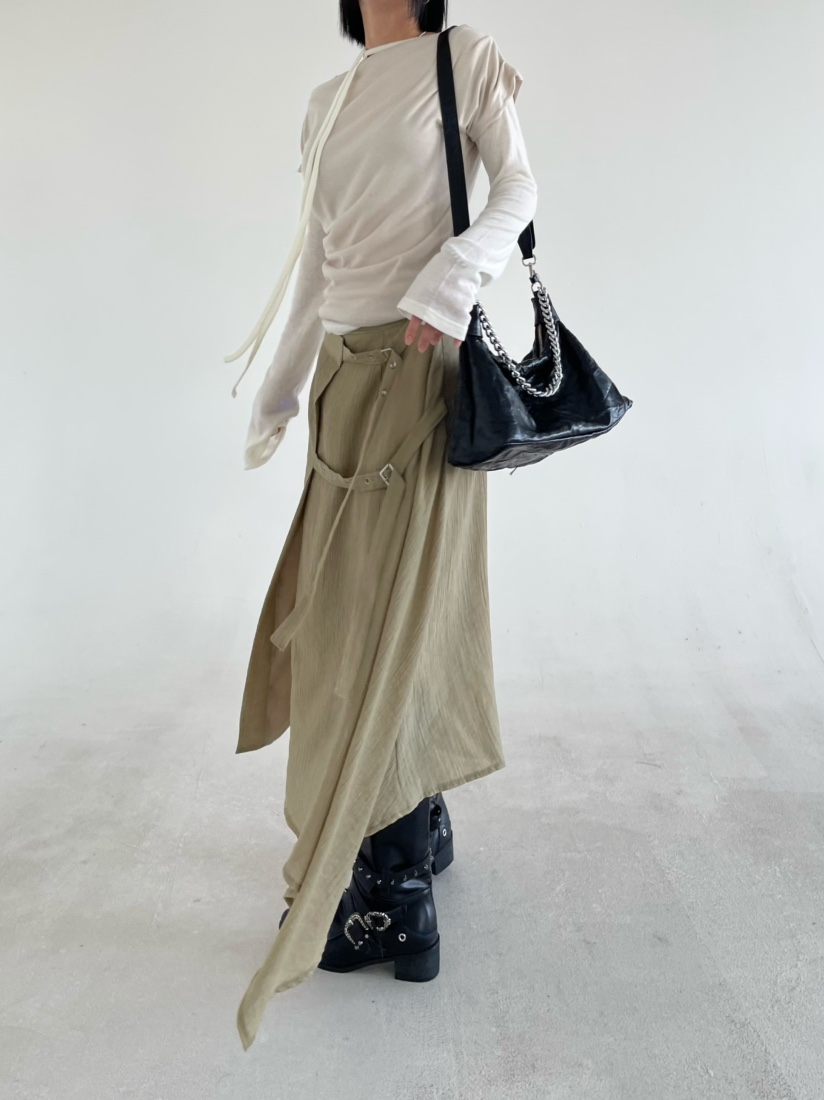 REIZ東大門實拍女裝新款推薦人氣真品休閑半身裙中短裙腰帶REIZ半身裙/中短裙