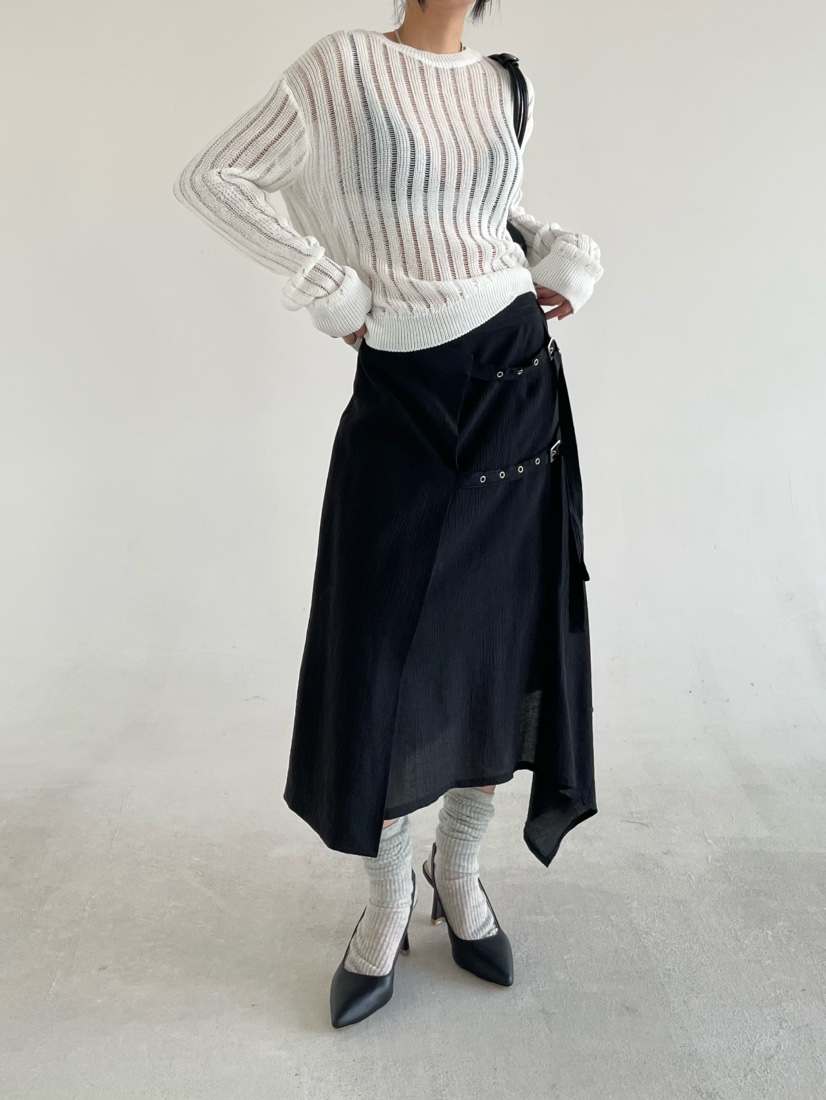 REIZ東大門實拍女裝新款推薦人氣真品休閑半身裙中短裙腰帶REIZ半身裙/中短裙