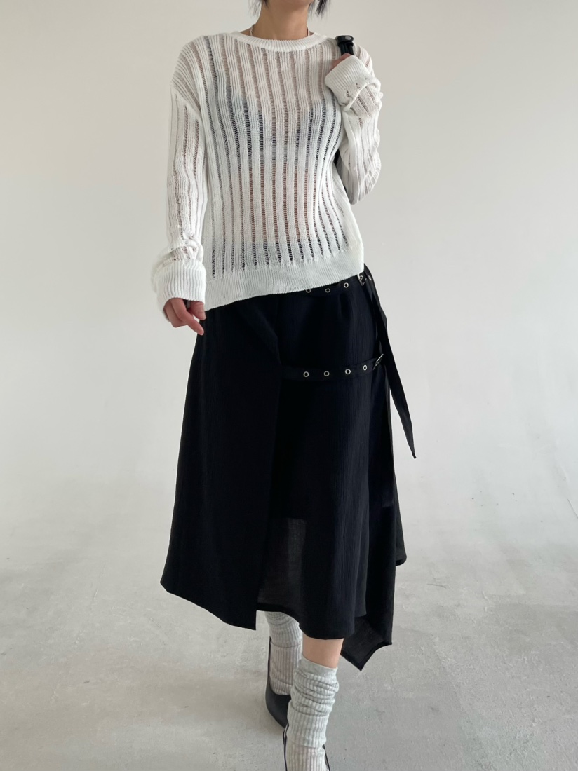 REIZ東大門實拍女裝新款推薦人氣真品休閑半身裙中短裙腰帶REIZ半身裙/中短裙