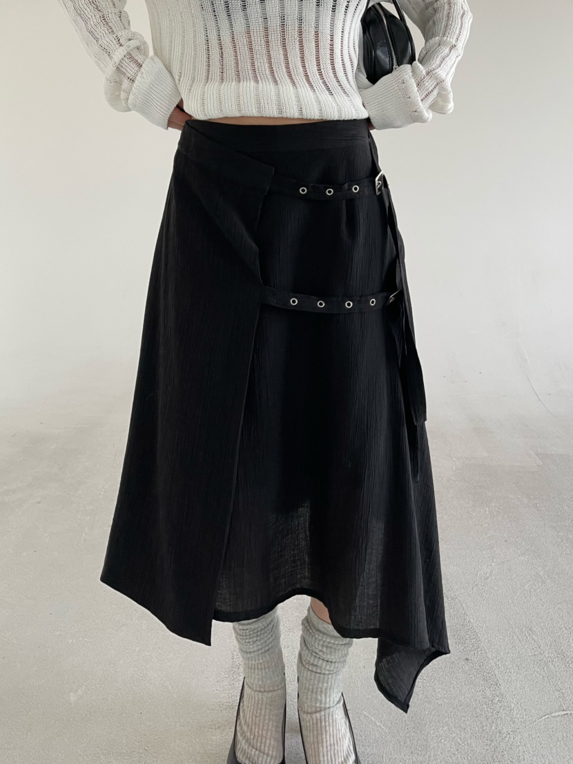 REIZ東大門實拍女裝新款推薦人氣真品休閑半身裙中短裙腰帶REIZ半身裙/中短裙