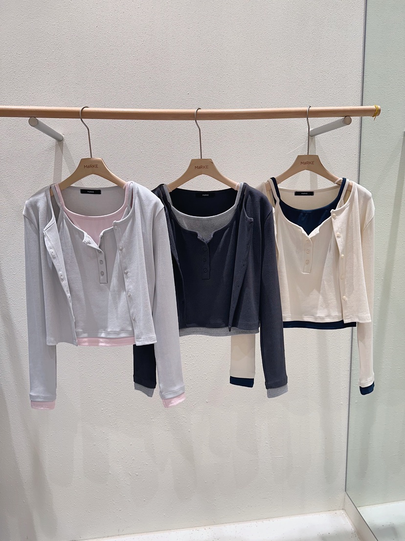 MARKE-P韓國直郵女裝新品人氣26春夏套裝兩件套套裝開衫紐扣MARKE-P套裝