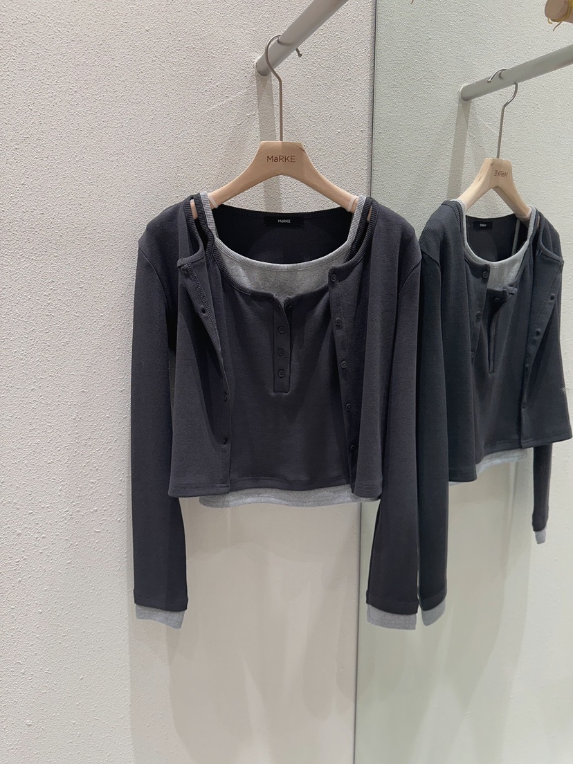 MARKE-P韓國直郵女裝新品人氣26春夏套裝兩件套套裝開衫紐扣MARKE-P套裝圖色2