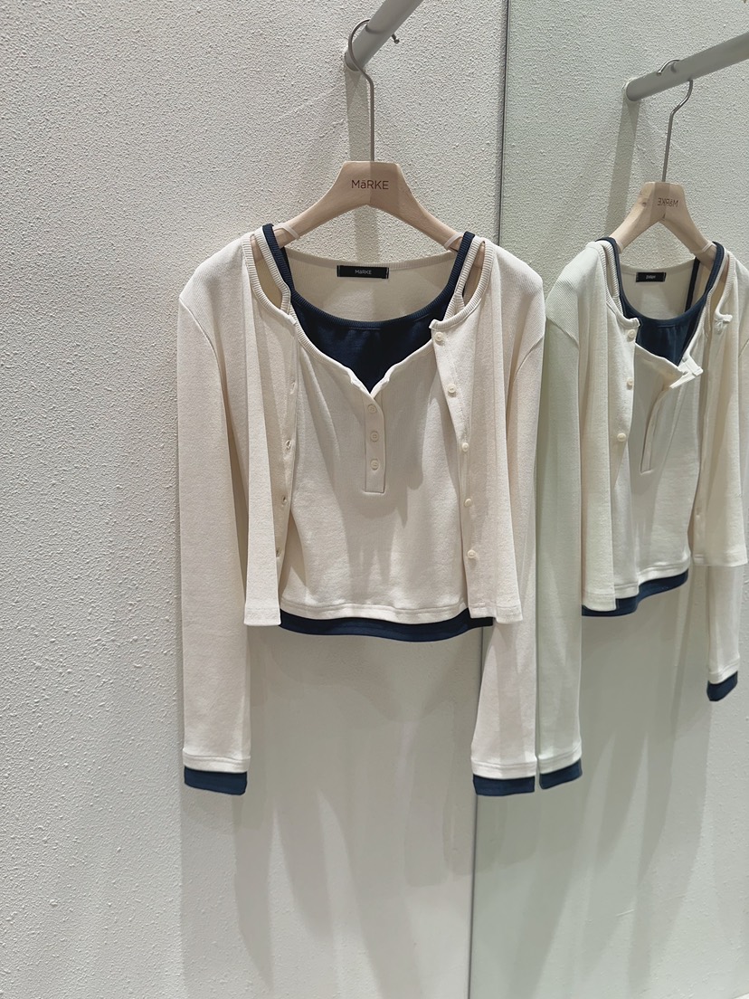 MARKE-P韓國直郵女裝新品人氣26春夏套裝兩件套套裝開衫紐扣MARKE-P套裝圖色3