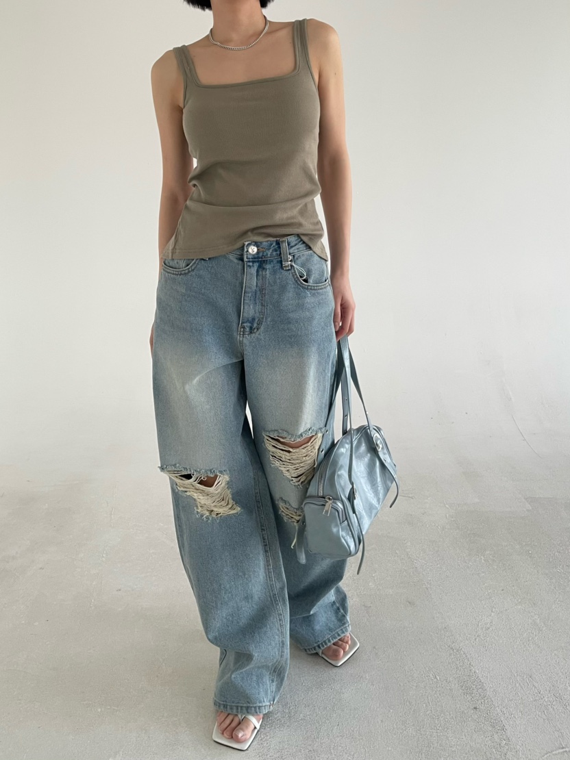 REIZ東大門代購女裝新品真品推薦時尚26春夏休閑牛仔褲復古REIZ牛仔褲