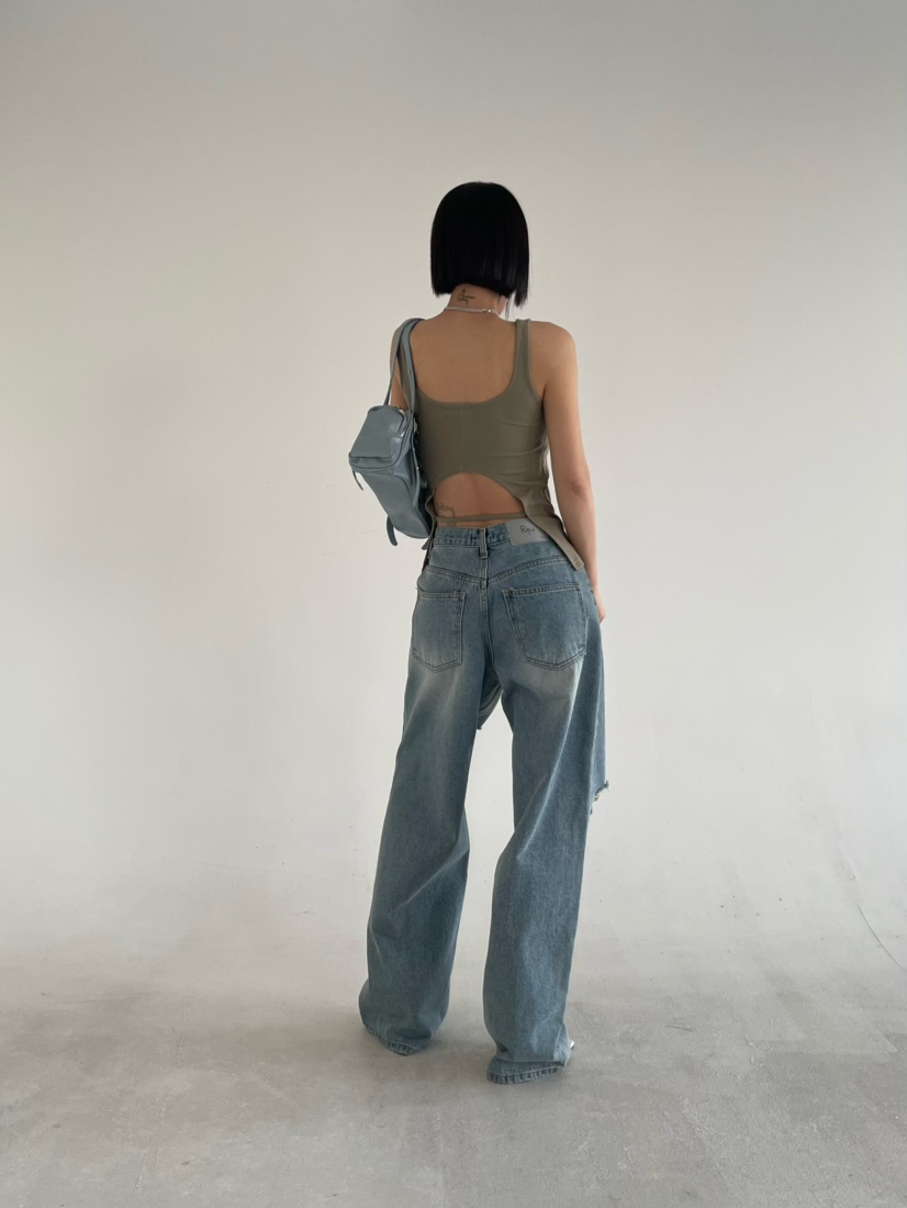 REIZ東大門代購女裝新品真品推薦時尚26春夏休閑牛仔褲復古REIZ牛仔褲