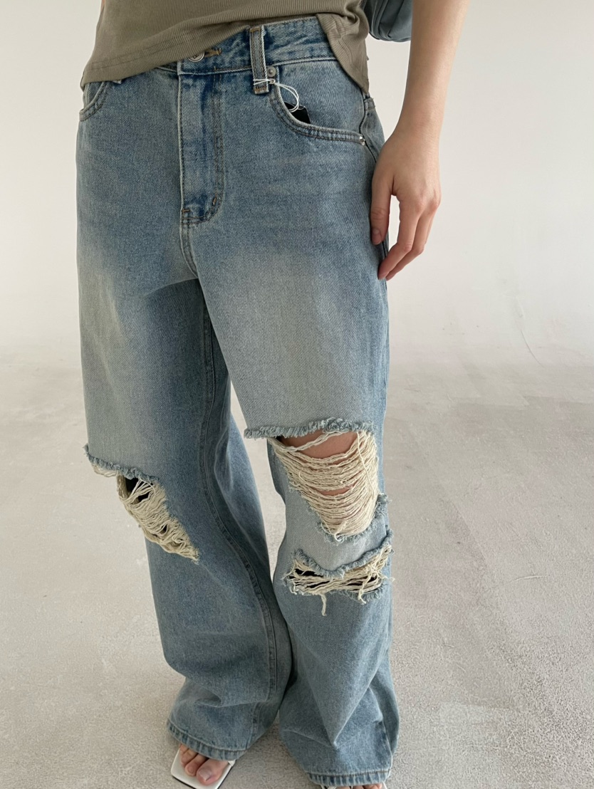 REIZ東大門代購女裝新品真品推薦時尚26春夏休閑牛仔褲復古REIZ牛仔褲