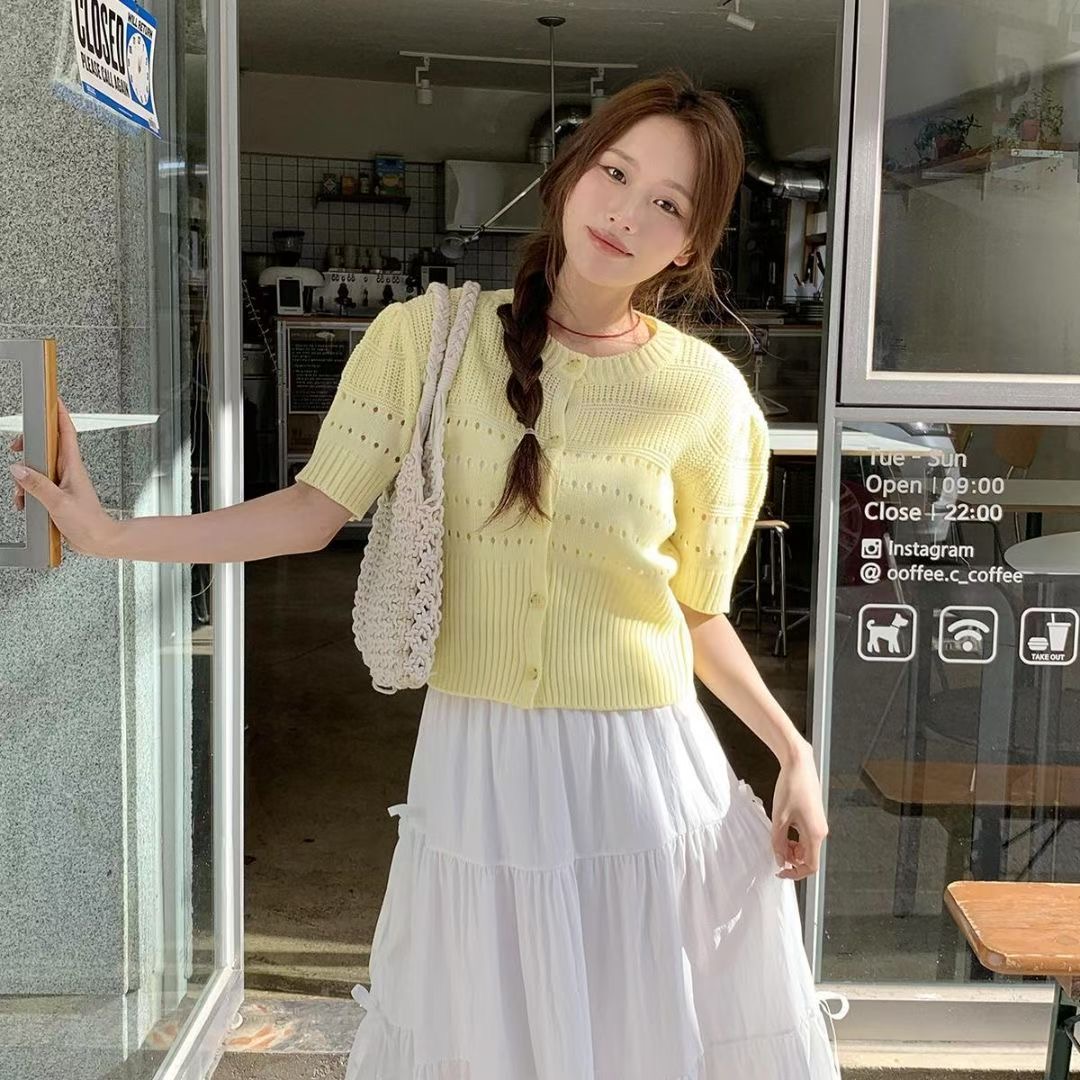 EPI JEAN-T東大門代購女裝新品熱賣真品針織衫泡泡袖開衫EPI JEAN-T針織衫圖色2