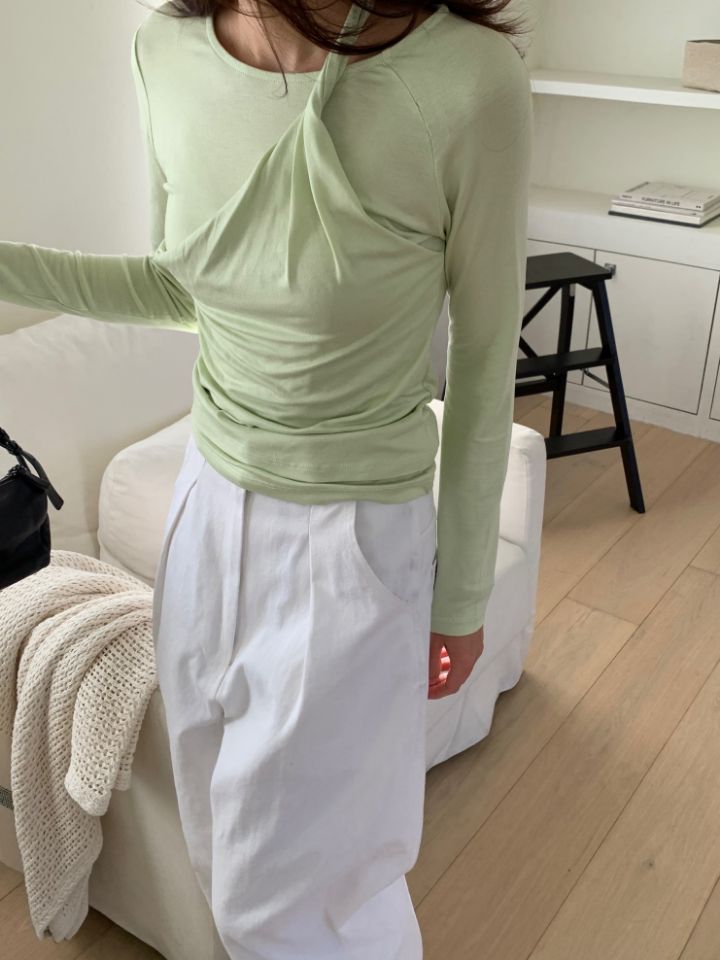 KOMOREBI韓國代購女士新款熱賣真品26春夏時尚推薦長袖T恤KOMOREBI長袖T恤