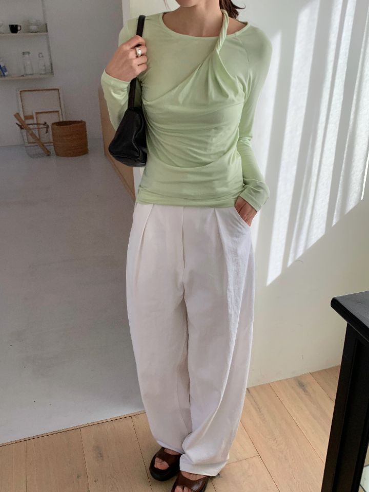 KOMOREBI韓國代購女士新款熱賣真品26春夏時尚推薦長袖T恤KOMOREBI長袖T恤