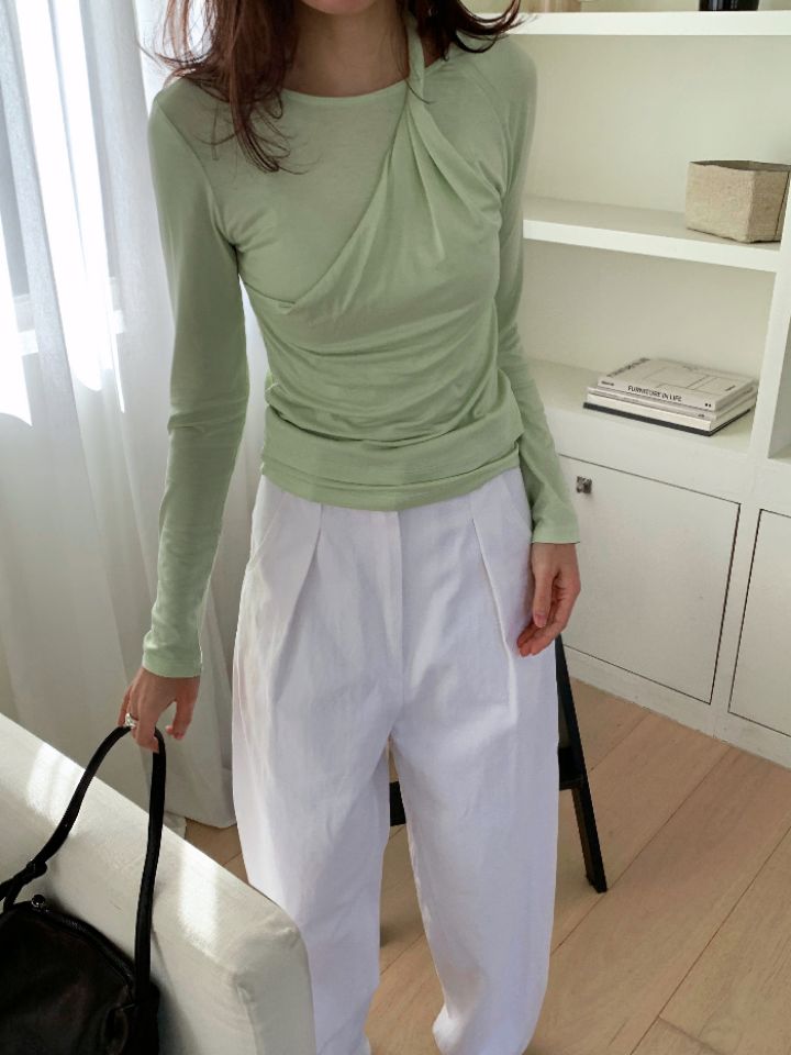 KOMOREBI韓國代購女士新款熱賣真品26春夏時尚推薦長袖T恤KOMOREBI長袖T恤