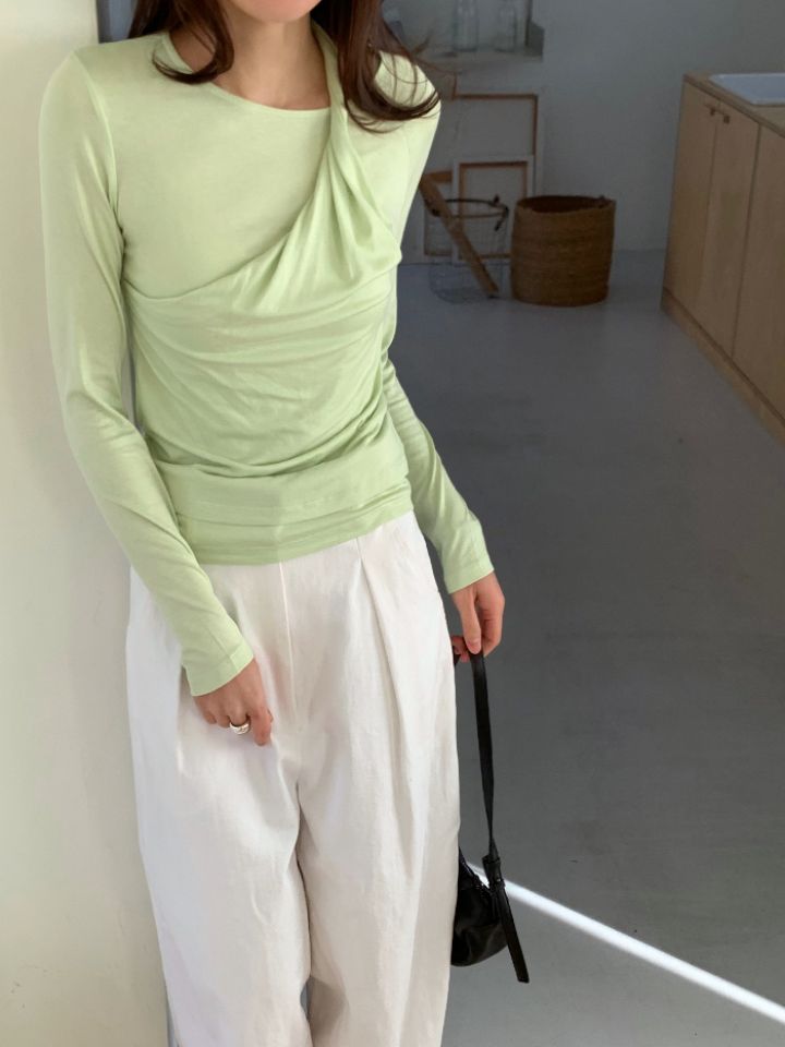 KOMOREBI韓國代購女士新款熱賣真品26春夏時尚推薦長袖T恤KOMOREBI長袖T恤