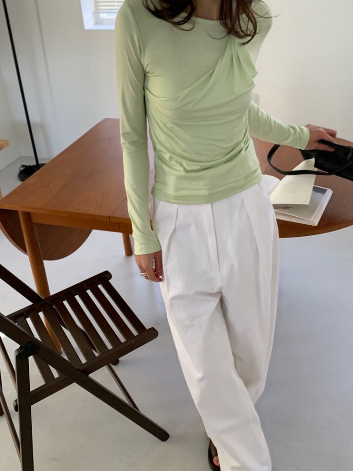 KOMOREBI韓國代購女士新款熱賣真品26春夏時尚推薦長袖T恤KOMOREBI長袖T恤