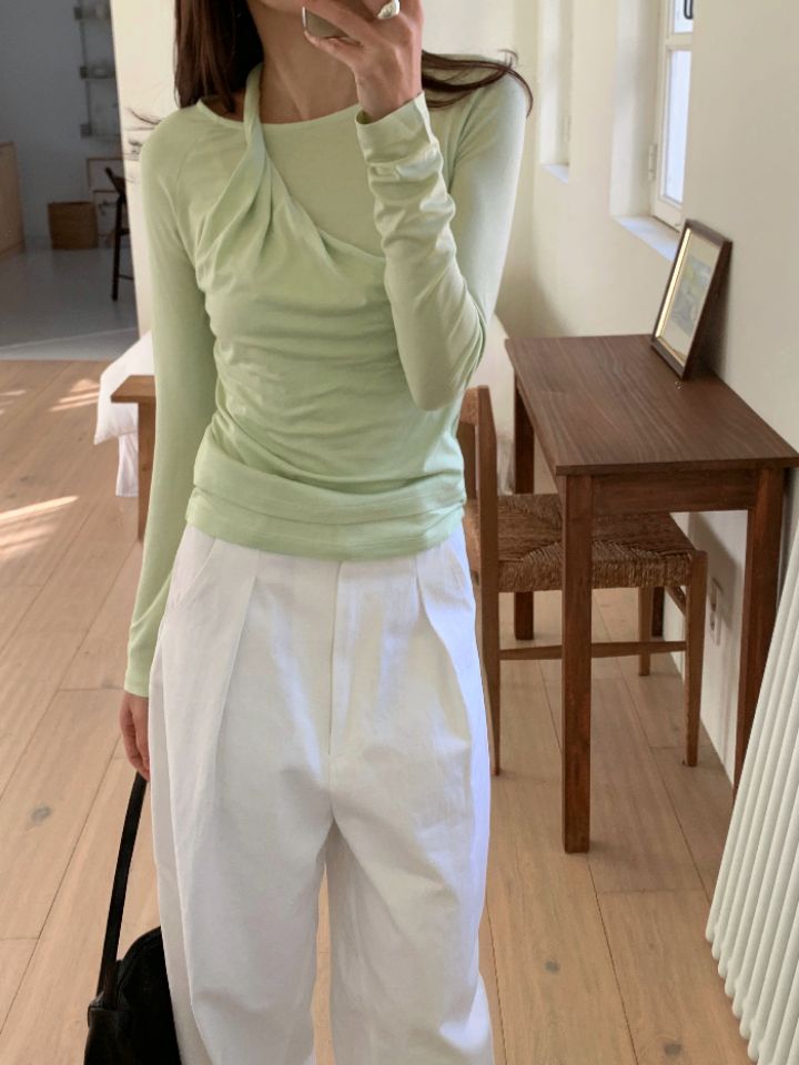 KOMOREBI韓國代購女士新款熱賣真品26春夏時尚推薦長袖T恤KOMOREBI長袖T恤